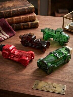 Vintage Avon Car Decanters - Set of 4 Empty Collectible Glass Bottles